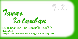 tamas kolumban business card